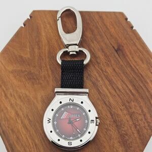 Datrek Silver Tone Clip On Style Pocket Watch Compass Combo Outdoorsman Utility